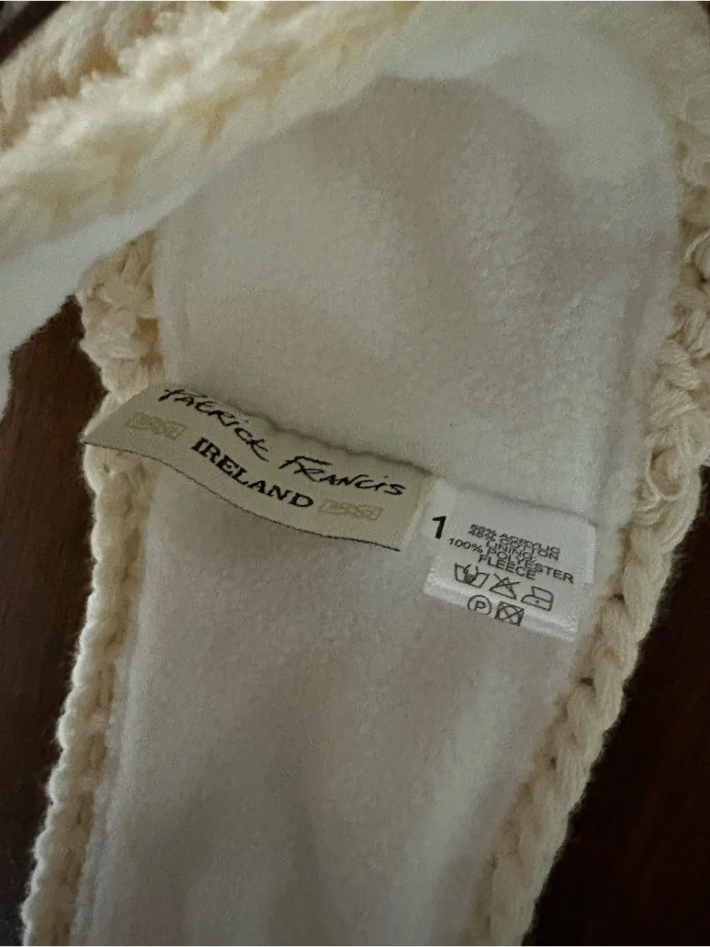 Patrick Francis Ireland cream cable-knit headband NWT One size